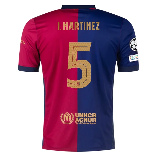 Men's Custom - Printed Baseball Jerseys with Player Names and Numbers for Personalized StyleNike Barcelona Iñigo Martínez Home Jersey w/ Champions League Patches 24/25 (Deep Royal/Noble Red/Club Gold)