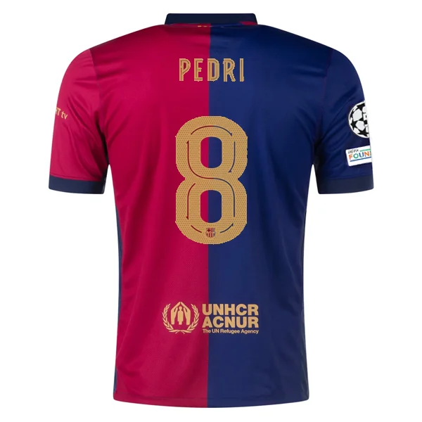 Men's Limited - Release American Football Jerseys of Rookie Stars for Early Adopters and FansNike Barcelona Pedri Home Jersey w/ Champions League Patches 24/25 (Deep Royal/Noble Red/Club Gold)