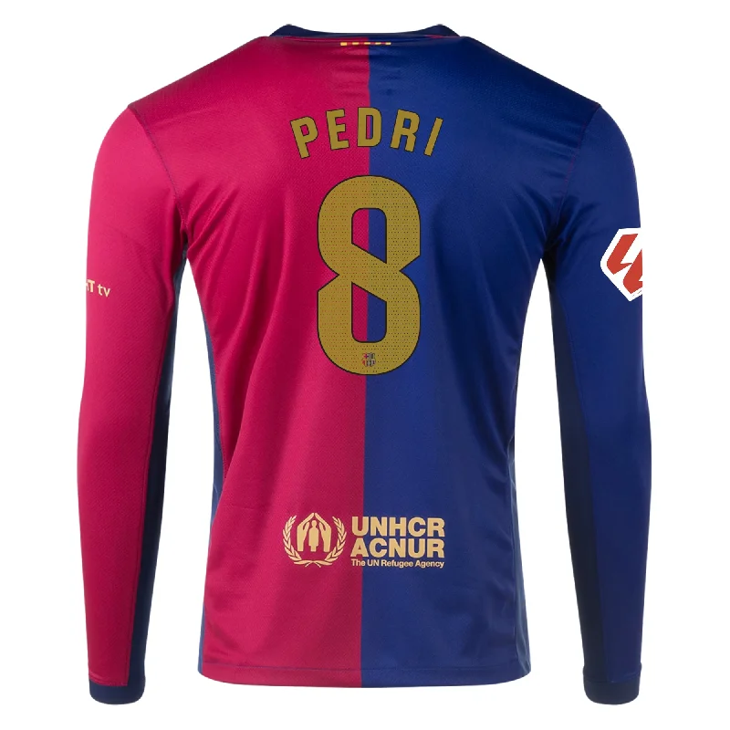 Men's Retro Soccer Jerseys of Famous Clubs from the 90s for Nostalgic Football EnthusiastsNike Barcelona Pedri Home Long Sleeve Jersey w/ La Liga Patch 24/25 (Royal/Nobel Red/Club Gold) Men's Retro Soccer Jerseys of Famous Clubs from the 90s for Nostalgic Football EnthusiastsNike Barcelona Pedri Home Long Sleeve Jersey w/ La Liga Patch 24/25 (Royal/Nobel Red/Club Gold)