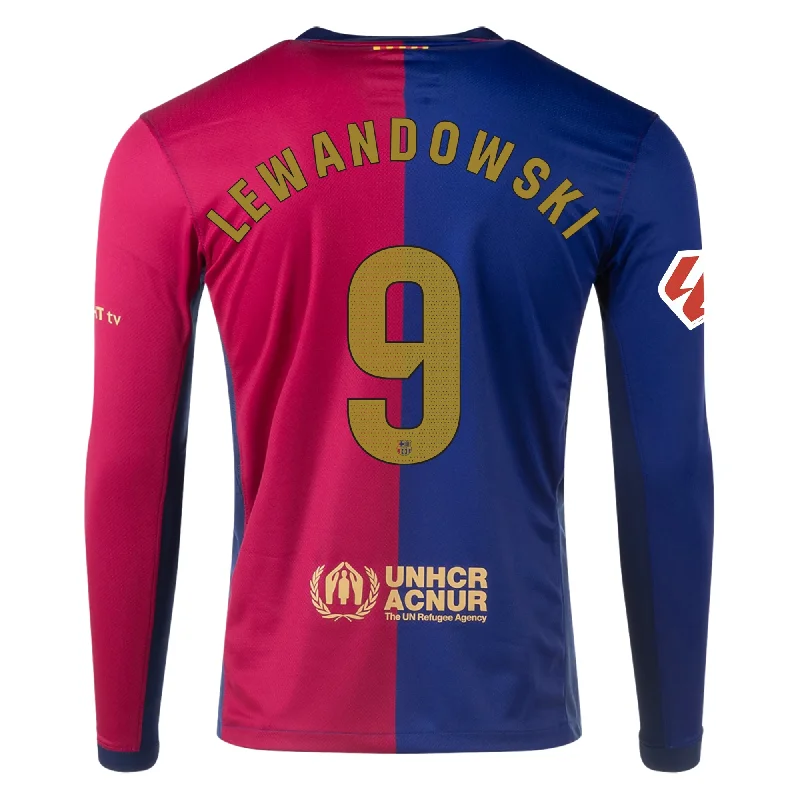 Men's Limited - Release American Football Jerseys of Rookie Stars for Early Adopters and FansNike Barcelona Robert Lewandowski Home Long Sleeve Jersey w/ La Liga Patch 24/25 (Royal/Nobel Red/Club Gold) Men's Limited - Release American Football Jerseys of Rookie Stars for Early Adopters and FansNike Barcelona Robert Lewandowski Home Long Sleeve Jersey w/ La Liga Patch 24/25 (Royal/Nobel Red/Club Gold)