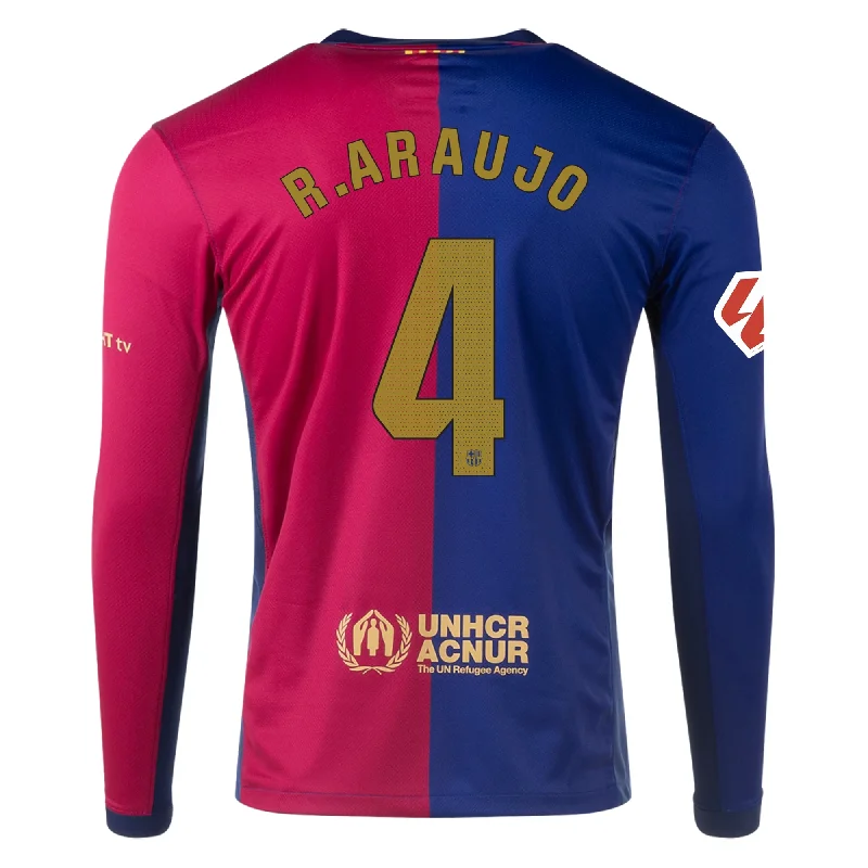 Men's Throwback Rugby Jerseys of Historic Matches and Teams for Rugby History BuffsNike Barcelona Ronald Araujo Home Long Sleeve Jersey w/ La Liga Patch 24/25 (Royal/Nobel Red/Club Gold) Men's Throwback Rugby Jerseys of Historic Matches and Teams for Rugby History BuffsNike Barcelona Ronald Araujo Home Long Sleeve Jersey w/ La Liga Patch 24/25 (Royal/Nobel Red/Club Gold)