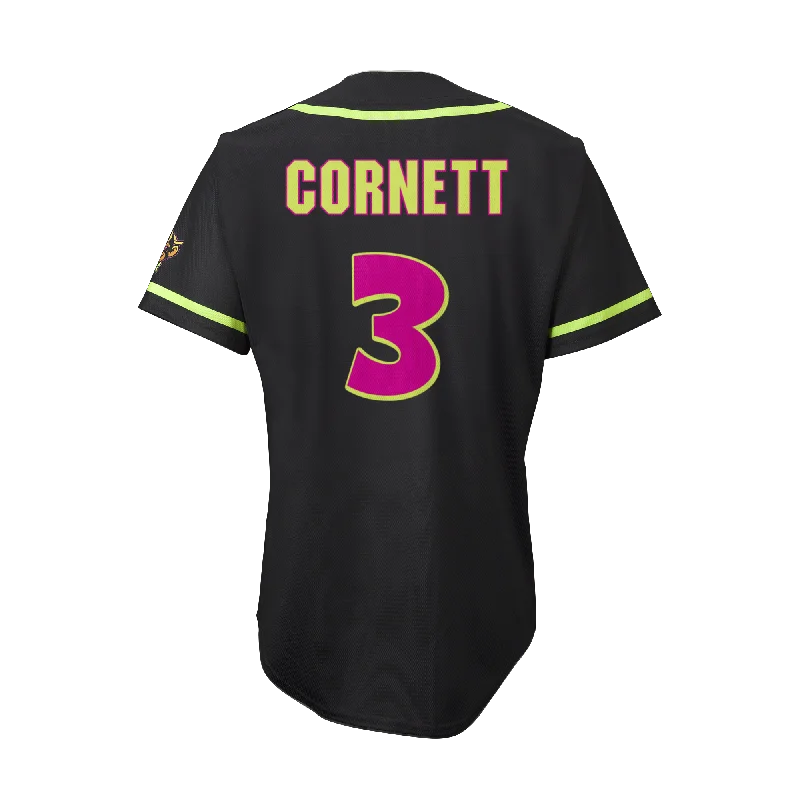Men's Limited - Edition Cricket Jerseys Commemorating Historic Matches for Die - Hard Cricket LoversParty Animals Dalton Cornett #3 EvoShield Jersey - Black Men's Limited - Edition Cricket Jerseys Commemorating Historic Matches for Die - Hard Cricket LoversParty Animals Dalton Cornett #3 EvoShield Jersey - Black