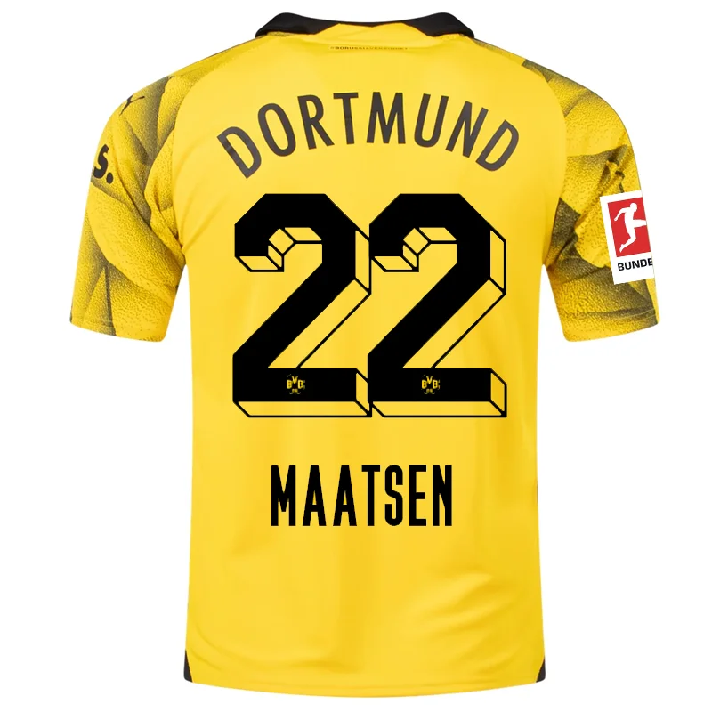 Men's Vintage American Football Jerseys of Legendary Teams for Collectors and FansPuma Mens Borussia Dortmund Ian Maatsen Third Jersey w/ Bundesliga Patch 23/24 (Cyber Yellow/Puma Black) Men's Vintage American Football Jerseys of Legendary Teams for Collectors and FansPuma Mens Borussia Dortmund Ian Maatsen Third Jersey w/ Bundesliga Patch 23/24 (Cyber Yellow/Puma Black)