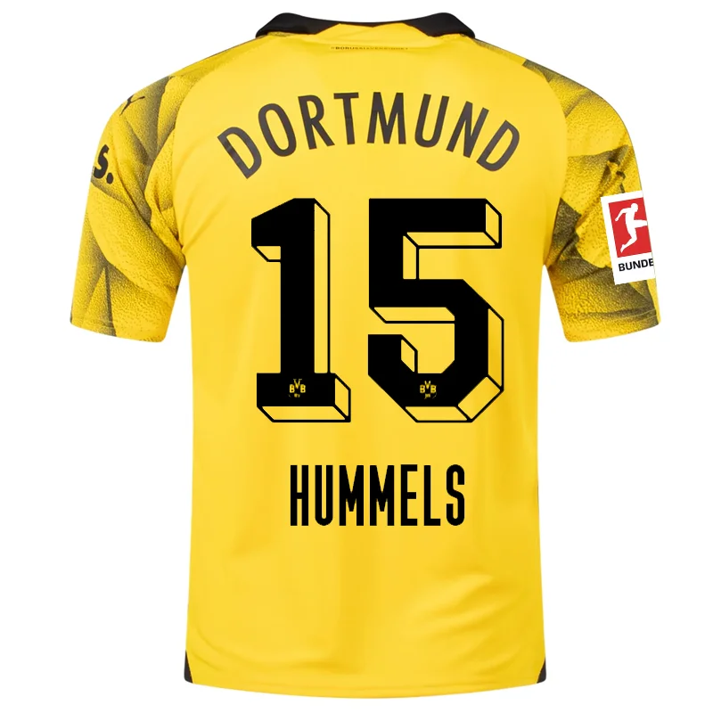 Men's Replica Hockey Jerseys of Star Players for Devoted Ice Hockey SupportersPuma Mens Borussia Dortmund Mats Hummels Third Jersey w/ Bundesliga Patch 23/24 (Cyber Yellow/Puma Black)