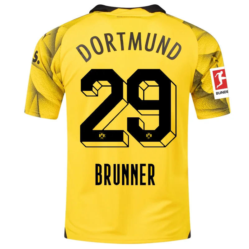 Men's Limited - Release American Football Jerseys of Rookie Stars for Early Adopters and FansPuma Mens Borussia Dortmund Paris Brunner Third Jersey w/ Bundesliga Patch 23/24 (Cyber Yellow/Puma Black)