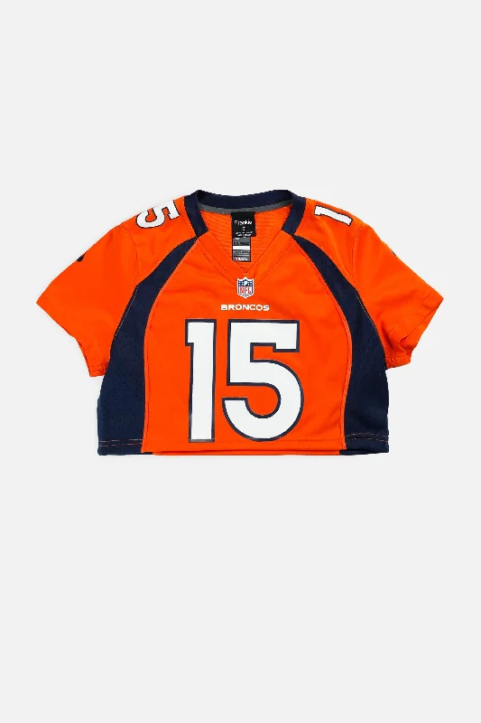 Men's Sustainable Organic Cotton Rugby Jerseys for Eco - Conscious Sports EnthusiastsRework Crop Denver Broncos NFL Jersey - M