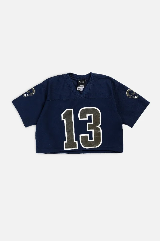 Men's Sustainable Organic Cotton Rugby Jerseys for Eco - Conscious Sports EnthusiastsRework Crop LA Rams NFL Jersey - XS Men's Sustainable Organic Cotton Rugby Jerseys for Eco - Conscious Sports EnthusiastsRework Crop LA Rams NFL Jersey - XS