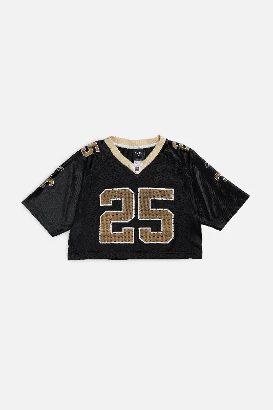 Men's Retro Soccer Jerseys of Famous Clubs from the 90s for Nostalgic Football EnthusiastsRework Crop New Orleans Saints NFL Jersey - S Men's Retro Soccer Jerseys of Famous Clubs from the 90s for Nostalgic Football EnthusiastsRework Crop New Orleans Saints NFL Jersey - S