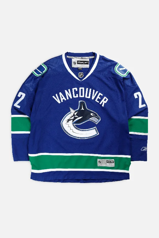 Men's Cycling Jerseys with Reflective Stripes for Safe and Stylish Rides at NightVintage Vancouver Canucks NHL Jersey - XL