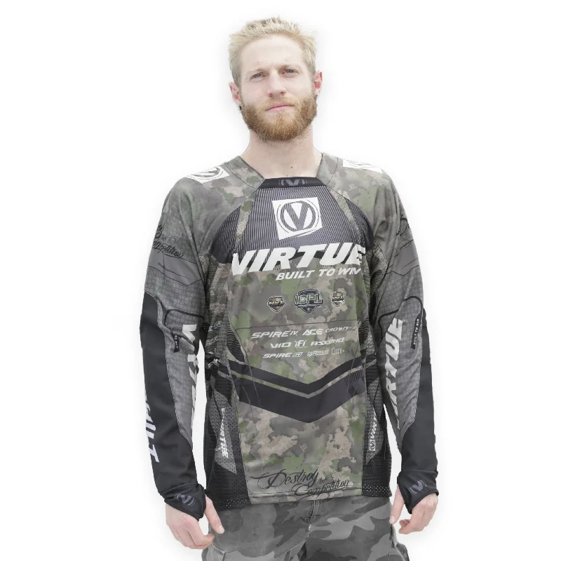 Men's Moisture - Wicking Golf Jerseys with UV Protection for Comfortable Rounds on the CourseVirtue Pro Jersey - Reality Brush Camo Men's Moisture - Wicking Golf Jerseys with UV Protection for Comfortable Rounds on the CourseVirtue Pro Jersey - Reality Brush Camo