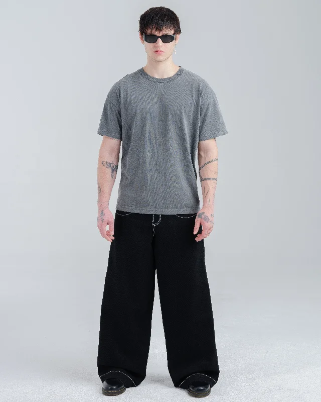 Plus Size Men's Bootcut Jeans with a Belt Loop Upgrade for a Stylish Touch101 Twin Cannon. 26”. Jet Black.