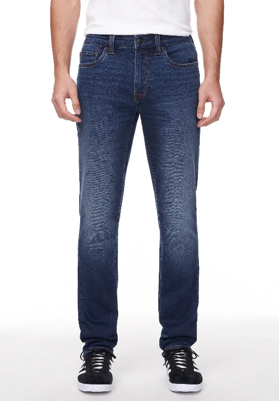 Men's Straight Leg Raw Denim Jeans for a Minimalist and Durable OptionSlim Ash Men's Freedom Flex Jeans in Classic Sanded Indigo - BM22918