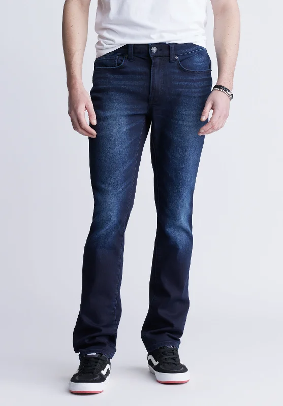 Plus Size Men's Straight Leg Jeans with Reinforced Knees for DurabilitySlim Ash Men's Freedom Flex Jeans, Sanded and Distressed - BM22989
