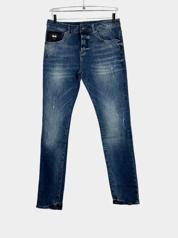Men's Jeans with a Hidden Coin Pocket for Added ConvenienceBack Print Jeans