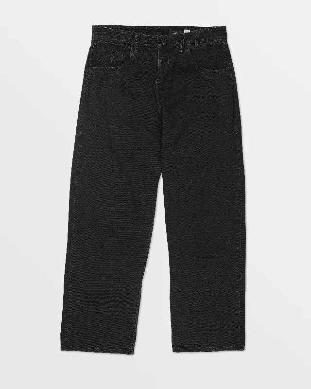 Men's Jeans with a Zip - Off Lower Leg for Convertible StyleBillow Loose Fit Jeans - New Black