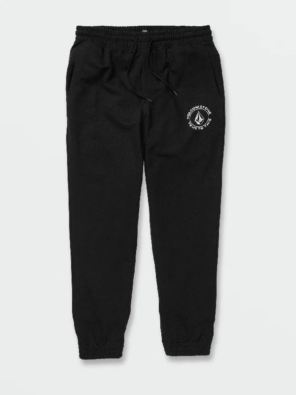 Men's Distressed Jeans with Patches for a Retro and DIY - Inspired AppearanceTrue To This Fleece Pants - Black