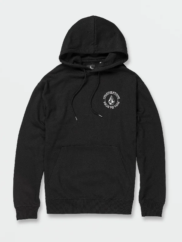 Plus Size Men's Relaxed Fit Jeans with a Faded Wash for a Vintage - Inspired LookTrue To This Pullover Hoodie - Black