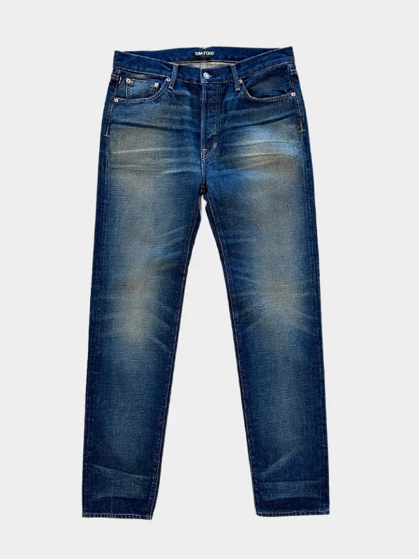 Men's Low - Rise Jeans in a Light Wash for a Casual and Youthful LookBlue Jeans