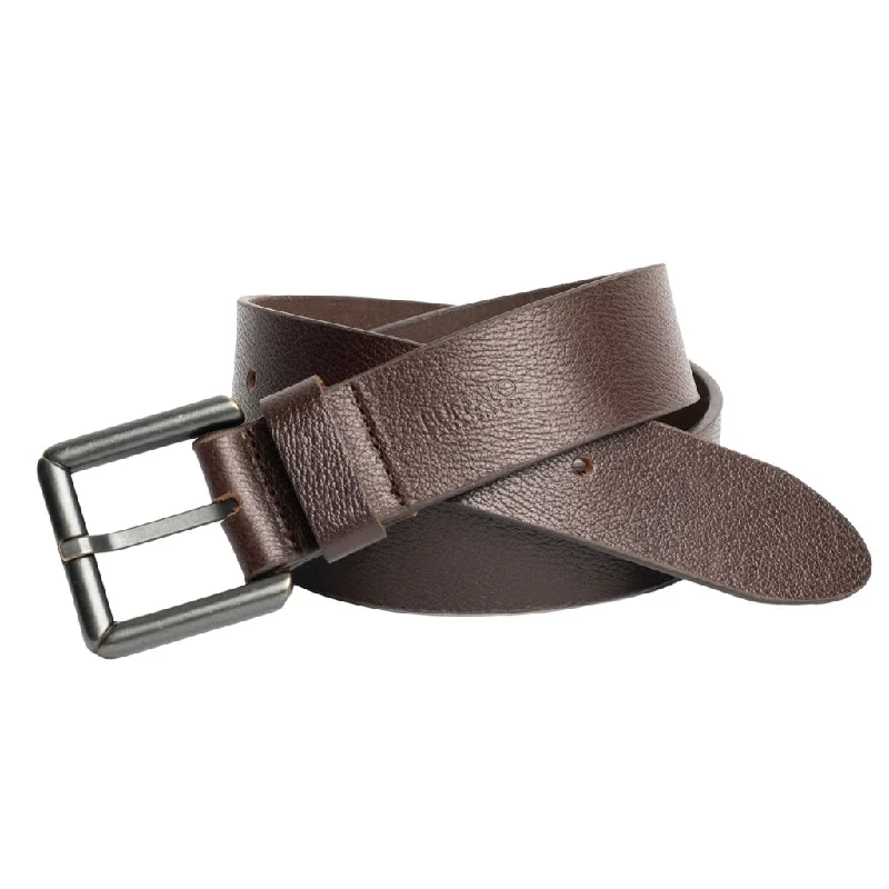 Plus Size Men's Bootcut Jeans with a Belt Loop Upgrade for a Stylish TouchSquare Buckle Brown Buffalo Leather Belt - BB1000C13