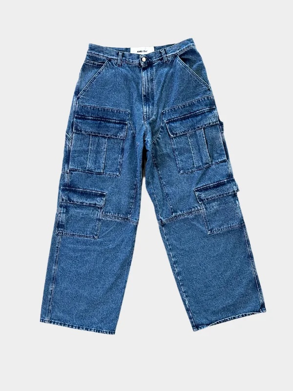 Plus Size Men's Straight Leg Jeans with Reinforced Knees for DurabilityCargo Jeans