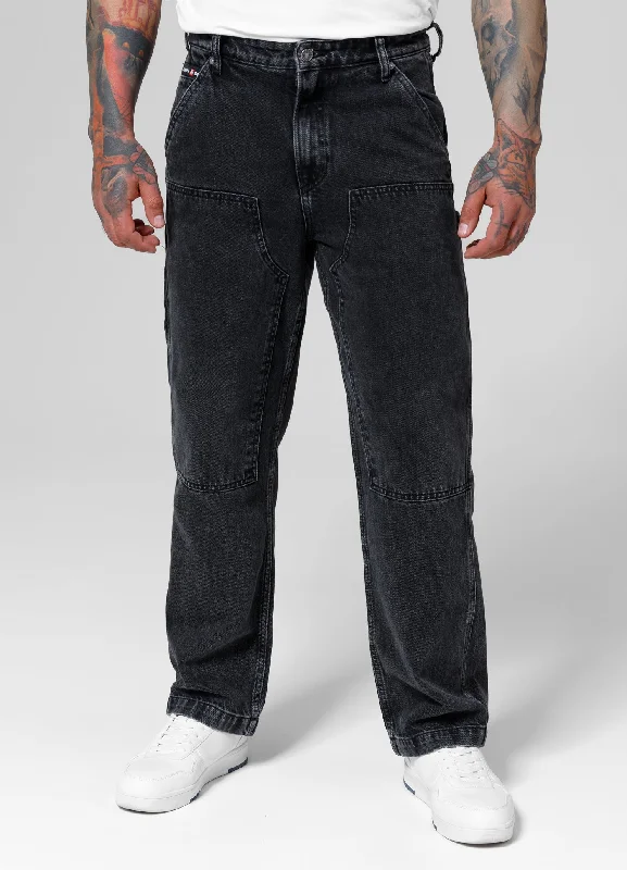 Men's Jeans with a Cargo - Inspired Knee Pocket for Extra StorageCARPENTER Black Denim Jeans