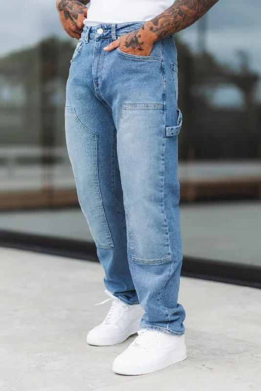 Men's Jeans with a Hidden Coin Pocket for Added ConvenienceCARPENTER JEANS - WASHED LIGHT BLUE