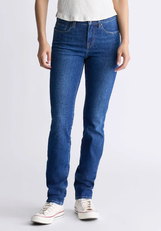 Men's High - Waisted Jeans in a Medium Wash for a Vintage - Style RevivalMid Rise Slim Carrie Women's Jeans, Indigo Contrast - BL15999