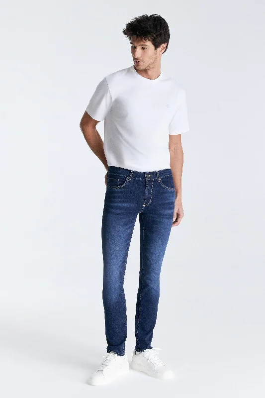 Men's Jeans with a Cargo - Inspired Knee Pocket for Extra StorageRay 5 Pocket Jeans Deep Blue