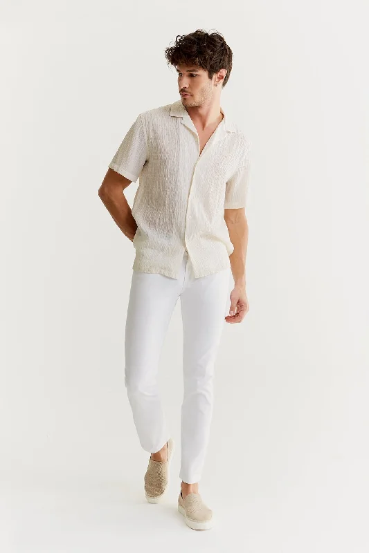 Plus Size Men's Relaxed Fit Jeans with a Tapered Leg for a Laid - Back VibeRay 5 Pocket Pants White