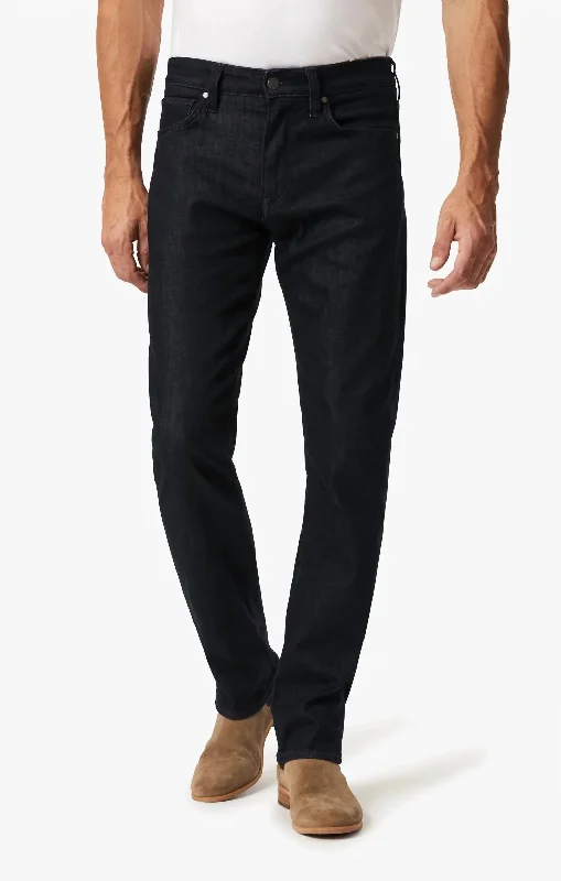 Men's Distressed Jeans with Patches for a Retro and DIY - Inspired AppearanceCourage Straight Leg Jeans In Midnight Tonal Urban