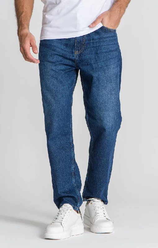 Men's Ripped Skinny Jeans in Acid Wash for an Edgy and Punk - Inspired StyleDark Blue Balloon Leg Jeans Men's Ripped Skinny Jeans in Acid Wash for an Edgy and Punk - Inspired StyleDark Blue Balloon Leg Jeans