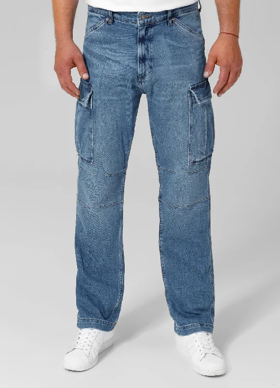 Men's Jeans with a Hidden Coin Pocket for Added ConvenienceDEERHORN Cargo Classic Wash Jeans