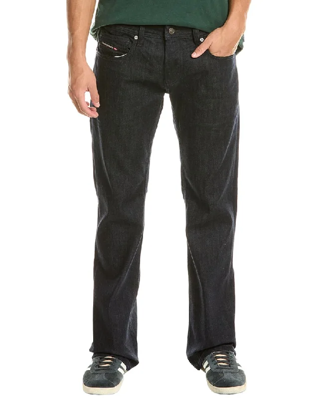 Men's Distressed Jeans with Patches for a Retro and DIY - Inspired AppearanceDiesel Zatiny Denim Bootcut Jean