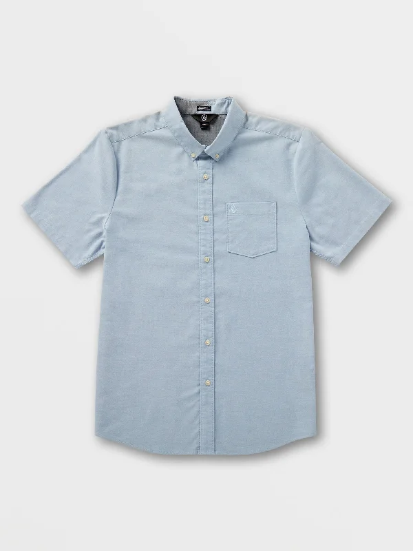Plus Size Men's Straight Leg Jeans with Reinforced Knees for DurabilityEverett Oxford Short Sleeve Shirt - Wrecked Indigo