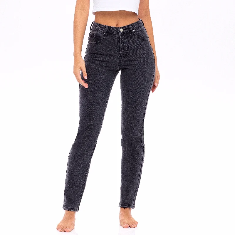 Plus Size Men's Straight Leg Jeans with Reinforced Knees for DurabilityFaded Black Wash,  High Waisted Jeans  - The Marigold
