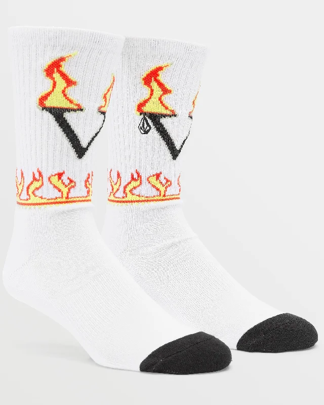 Plus Size Men's Bootcut Jeans with a Belt Loop Upgrade for a Stylish TouchFergadelic Socks - White