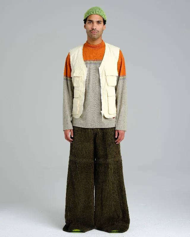 Men's Distressed Jeans with Patches for a Retro and DIY - Inspired AppearanceHangin'. 34". 2 Wale Corduroy. Moss.