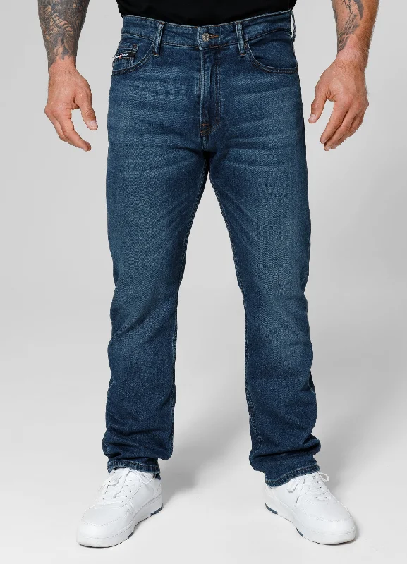 Men's Jeans with a Frayed Hem for a Casual and Effortless StyleHIGHLANDER Long Navy Wash Jeans
