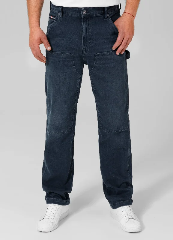 Men's High - Waisted Jeans in a Medium Wash for a Vintage - Style RevivalCARPENTER Dark Wash Jeans