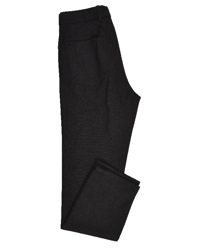 Men's Low - Rise Jeans in a Light Wash for a Casual and Youthful LookJet Black Soft Twill Jeans