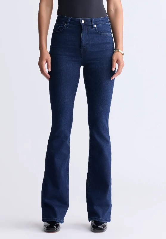 Plus Size Men's Relaxed Fit Jeans with a Tapered Leg for a Laid - Back VibeHigh Rise Flare Joplin Women's Jeans, Indigo Sanded - BL15998