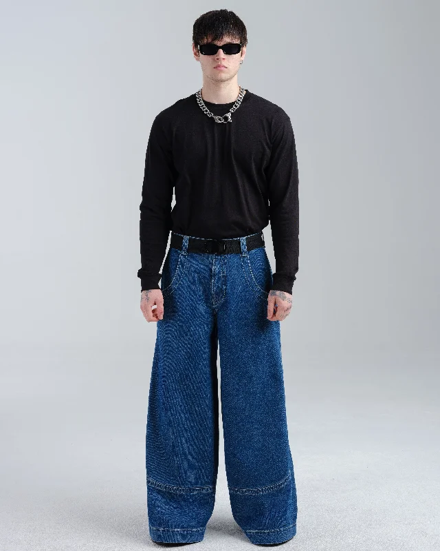 Men's Jeans with an Elastic Waistband for Ultimate ComfortKangaroo. 34". Dark Stone.