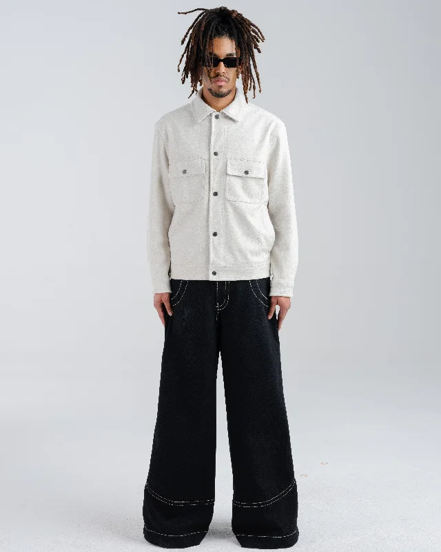 Plus Size Men's Straight Leg Jeans with Reinforced Knees for DurabilityKangaroo. 34". Jet Black.