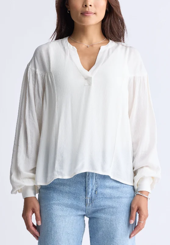 Men's Ripped Skinny Jeans in Acid Wash for an Edgy and Punk - Inspired StyleKensley Women’s Dropped Shoulder V-neck Loose Blouse, White - WT0119F