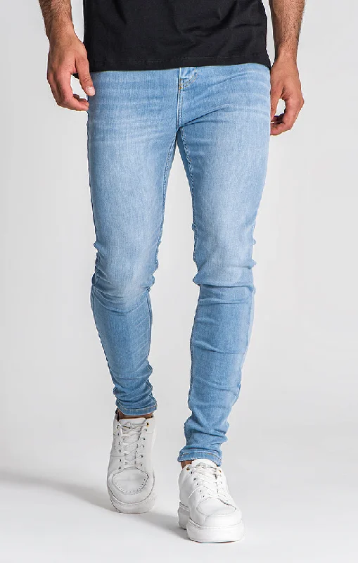 Men's Low - Rise Jeans in a Light Wash for a Casual and Youthful LookLight Blue Core Skinny Jeans