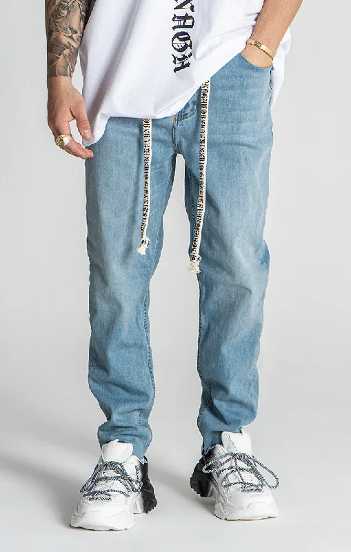 Men's Colored Jeans in Burgundy for a Bold and Fashion - Forward LookLight Blue Message Balloon Jeans