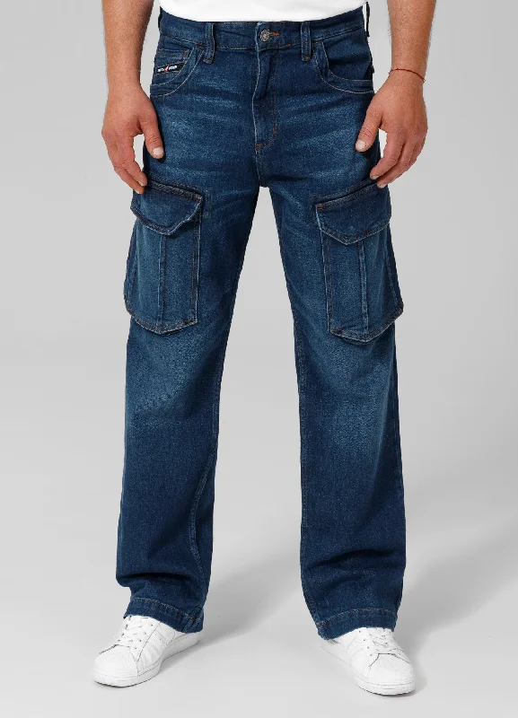 Men's Jeans with a Zip - Off Lower Leg for Convertible StyleLONGSPUR Cargo Navy Wash Jeans