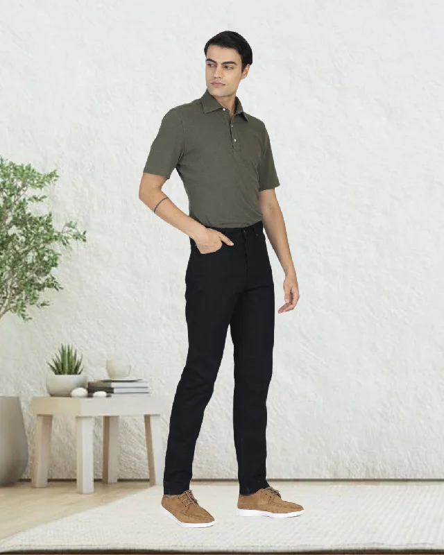 Men's Cargo Jeans with Multiple Pockets for a Practical and Outdoor - Friendly LookLuxire Selvedge: Black Overdyed Jeans