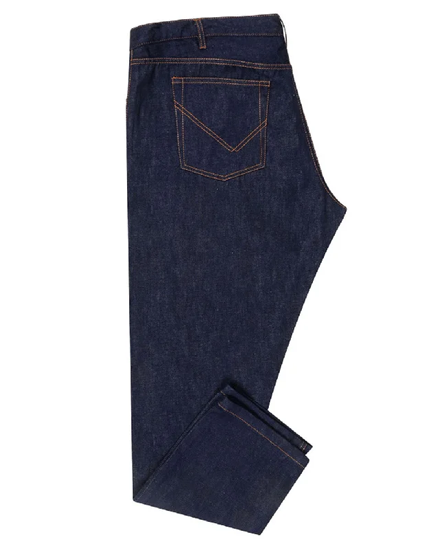 Plus Size Men's Bootcut Jeans with a Belt Loop Upgrade for a Stylish TouchLuxire Selvedge: Slub Linen Cotton Indigo Jeans