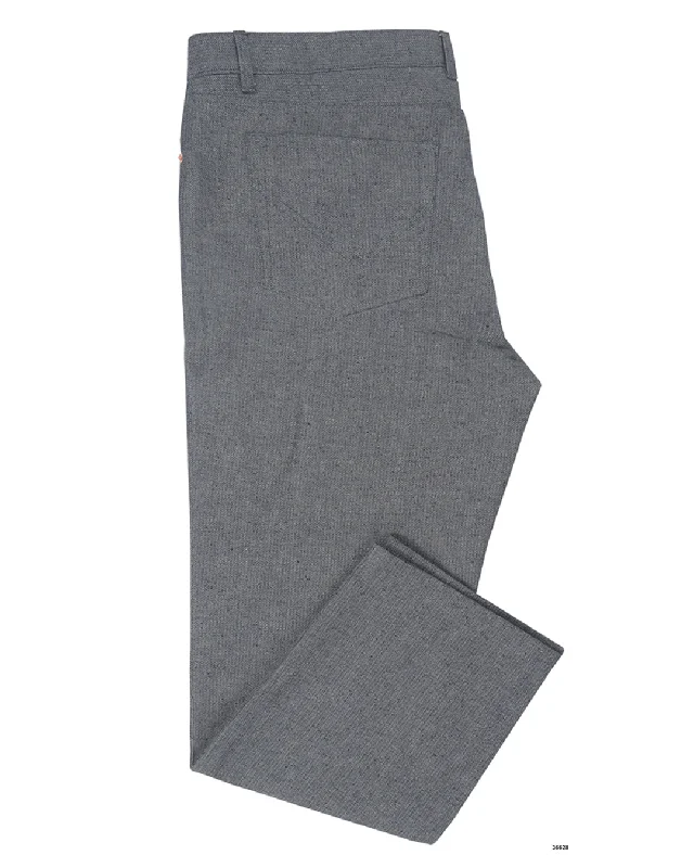 Men's Slim Fit Stretch Jeans in Dark Wash for a Modern and Comfortable LookDenim: Navy Grey Slub Herringbone Jeans